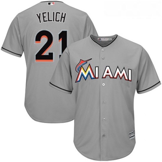 Youth Majestic Miami Marlins 21 Christian Yelich Authentic Grey Road Cool Base MLB Jersey Youth Majestic Miami Marlins 21 Christian Yelich Authentic Grey Road Cool Base MLB Jersey