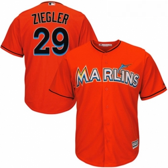 Youth Majestic Miami Marlins 29 Brad Ziegler Authentic Orange Alternate 1 Cool Base MLB Jersey Youth Majestic Miami Marlins 29 Brad Ziegler Authentic Orange Alternate 1 Cool Base MLB Jersey
