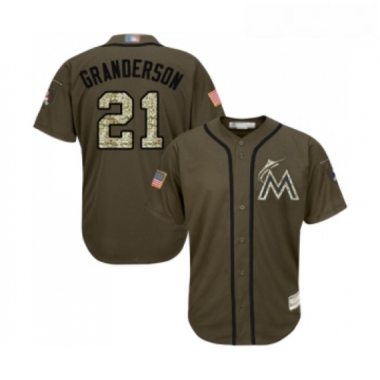 Youth Miami Marlins 21 Curtis Granderson Authentic Green Salute to Service Baseball Jersey Youth Miami Marlins 21 Curtis Granderson Authentic Green Salute to Service Baseball Jersey