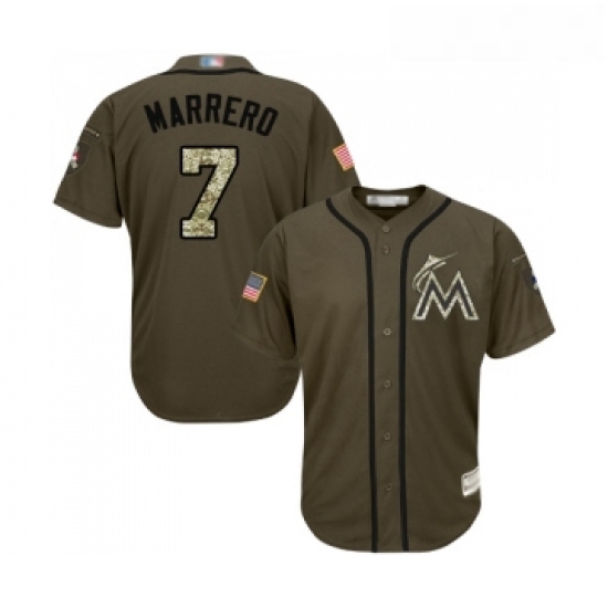 Youth Miami Marlins 7 Deven Marrero Authentic Green Salute to Service Baseball Jersey Youth Miami Marlins 7 Deven Marrero Authentic Green Salute to Service Baseball Jersey