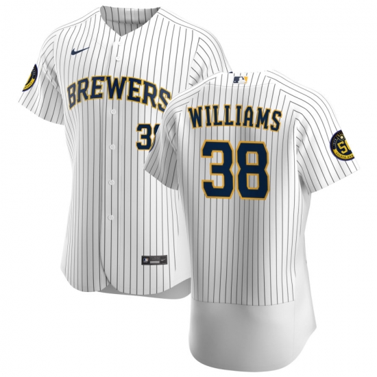 Men Milwaukee Brewers 38 Devin Williams Men Nike White Home 2020 Flex Base Player MLB Jersey Men Milwaukee Brewers 38 Devin Williams Men Nike White Home 2020 Flex Base Player MLB Jersey