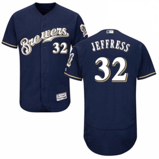 Mens Majestic Milwaukee Brewers 32 Jeremy Jeffress Navy Blue Alternate Flex Base Authentic Collection MLB Jersey Mens Majestic Milwaukee Brewers 32 Jeremy Jeffress Navy Blue Alternate Flex Base Authentic Collection MLB Jersey