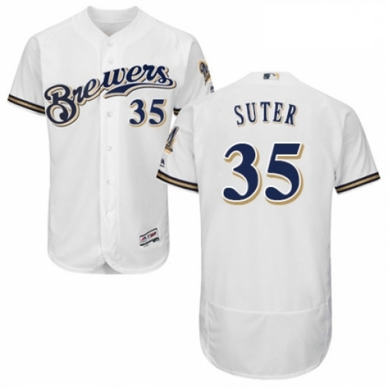 Mens Majestic Milwaukee Brewers 35 Brent Suter Navy Blue Alternate Flex Base Authentic Collection MLB Jersey Mens Majestic Milwaukee Brewers 35 Brent Suter Navy Blue Alternate Flex Base Authentic Collection MLB Jersey