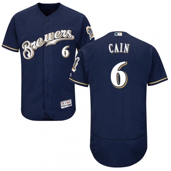 Mens Majestic Milwaukee Brewers 6 Lorenzo Cain Navy Blue Alternate Flex Base Authentic Collection MLB Jersey Mens Majestic Milwaukee Brewers 6 Lorenzo Cain Navy Blue Alternate Flex Base Authentic Collection MLB Jersey