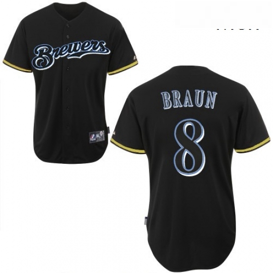 Mens Majestic Milwaukee Brewers 8 Ryan Braun Authentic Black Fashion MLB Jersey Mens Majestic Milwaukee Brewers 8 Ryan Braun Authentic Black Fashion MLB Jersey