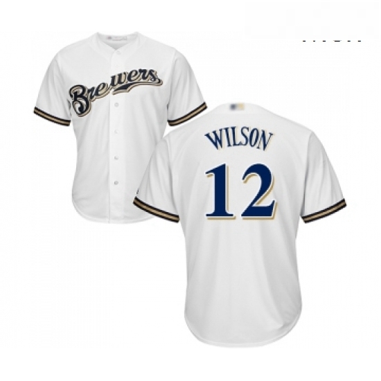 Mens Milwaukee Brewers 12 Alex Wilson Replica White Alternate Cool Base Baseball Jersey Mens Milwaukee Brewers 12 Alex Wilson Replica White Alternate Cool Base Baseball Jersey