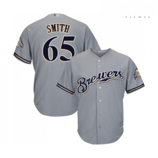 Mens Milwaukee Brewers 65 Burch Smith Replica Grey Road Cool Base Baseball Jersey Mens Milwaukee Brewers 65 Burch Smith Replica Grey Road Cool Base Baseball Jersey