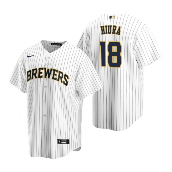 Mens Nike Milwaukee Brewers 18 Keston Hiura White Alternate Stitched Baseball Jersey Mens Nike Milwaukee Brewers 18 Keston Hiura White Alternate Stitched Baseball Jersey