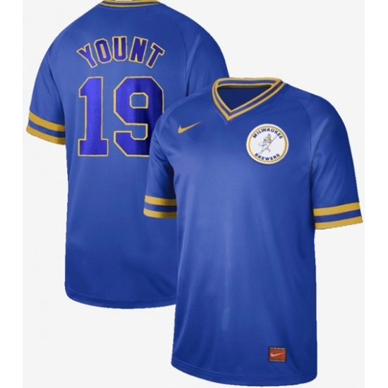 Mens Nike Milwaukee Brewers 19 Robin Yount Royal Authentic Cooperstown Collection Stitched Baseball Jerse Mens Nike Milwaukee Brewers 19 Robin Yount Royal Authentic Cooperstown Collection Stitched Baseball Jerse