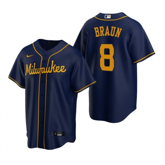 Mens Nike Milwaukee Brewers 8 Ryan Braun Navy Alternate Stitched Baseball Jerse Mens Nike Milwaukee Brewers 8 Ryan Braun Navy Alternate Stitched Baseball Jerse
