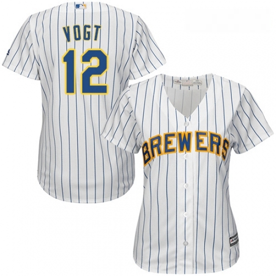 Womens Majestic Milwaukee Brewers 12 Stephen Vogt Authentic White Alternate Cool Base MLB Jersey Womens Majestic Milwaukee Brewers 12 Stephen Vogt Authentic White Alternate Cool Base MLB Jersey