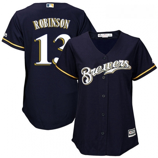Womens Majestic Milwaukee Brewers 13 Glenn Robinson Replica Navy Blue Alternate Cool Base MLB Jersey Womens Majestic Milwaukee Brewers 13 Glenn Robinson Replica Navy Blue Alternate Cool Base MLB Jersey
