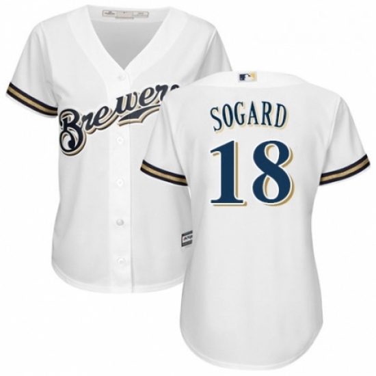 Womens Majestic Milwaukee Brewers 18 Eric Sogard Authentic Navy Blue Alternate Cool Base MLB Jersey Womens Majestic Milwaukee Brewers 18 Eric Sogard Authentic Navy Blue Alternate Cool Base MLB Jersey