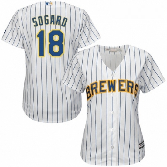 Womens Majestic Milwaukee Brewers 18 Eric Sogard Authentic White Home Cool Base MLB Jersey Womens Majestic Milwaukee Brewers 18 Eric Sogard Authentic White Home Cool Base MLB Jersey