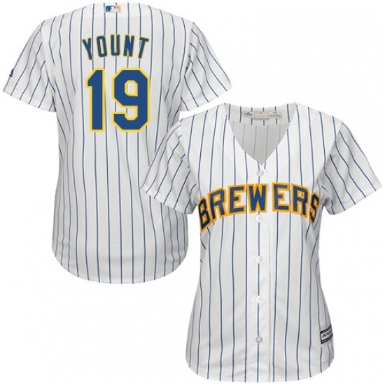 Womens Majestic Milwaukee Brewers 19 Robin Yount Authentic White Alternate Cool Base MLB Jersey Womens Majestic Milwaukee Brewers 19 Robin Yount Authentic White Alternate Cool Base MLB Jersey