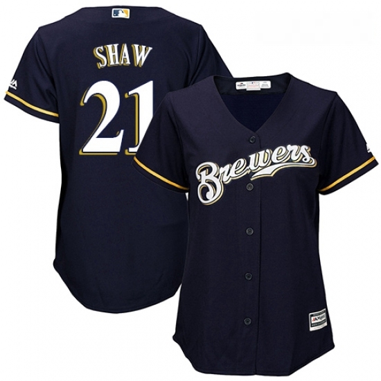 Womens Majestic Milwaukee Brewers 21 Travis Shaw Replica Navy Blue Alternate Cool Base MLB Jersey Womens Majestic Milwaukee Brewers 21 Travis Shaw Replica Navy Blue Alternate Cool Base MLB Jersey