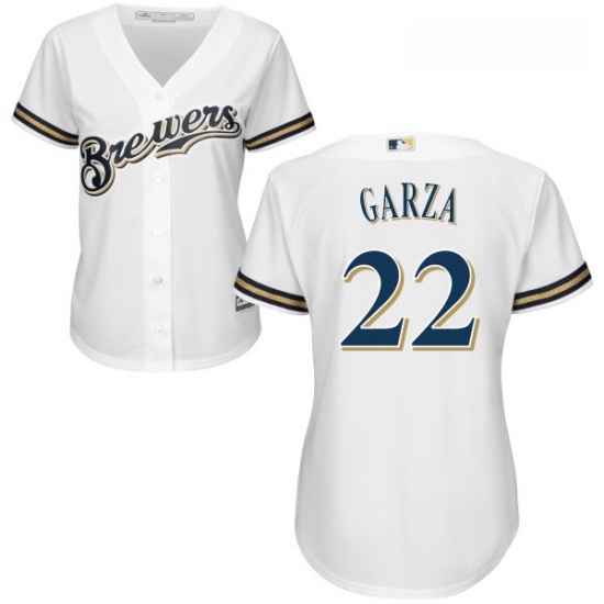Womens Majestic Milwaukee Brewers 22 Matt Garza Authentic White Home Cool Base MLB Jersey Womens Majestic Milwaukee Brewers 22 Matt Garza Authentic White Home Cool Base MLB Jersey