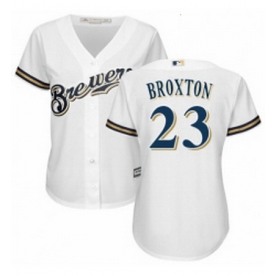 Womens Majestic Milwaukee Brewers 23 Keon Broxton Replica Navy Blue Alternate Cool Base MLB Jersey Womens Majestic Milwaukee Brewers 23 Keon Broxton Replica Navy Blue Alternate Cool Base MLB Jersey
