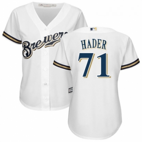 Womens Majestic Milwaukee Brewers 71 Josh Hader Replica Navy Blue Alternate Cool Base MLB Jersey Womens Majestic Milwaukee Brewers 71 Josh Hader Replica Navy Blue Alternate Cool Base MLB Jersey