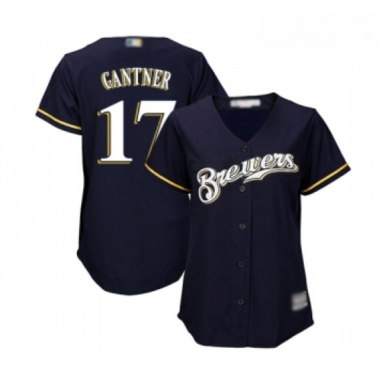 Womens Milwaukee Brewers 17 Jim Gantner Replica Navy Blue Alternate Cool Base Baseball Jersey Womens Milwaukee Brewers 17 Jim Gantner Replica Navy Blue Alternate Cool Base Baseball Jersey