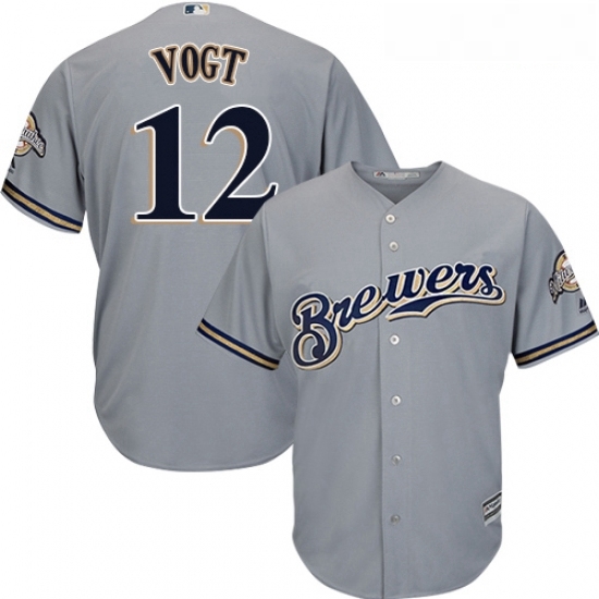 Youth Majestic Milwaukee Brewers 12 Stephen Vogt Authentic Grey Road Cool Base MLB Jersey Youth Majestic Milwaukee Brewers 12 Stephen Vogt Authentic Grey Road Cool Base MLB Jersey