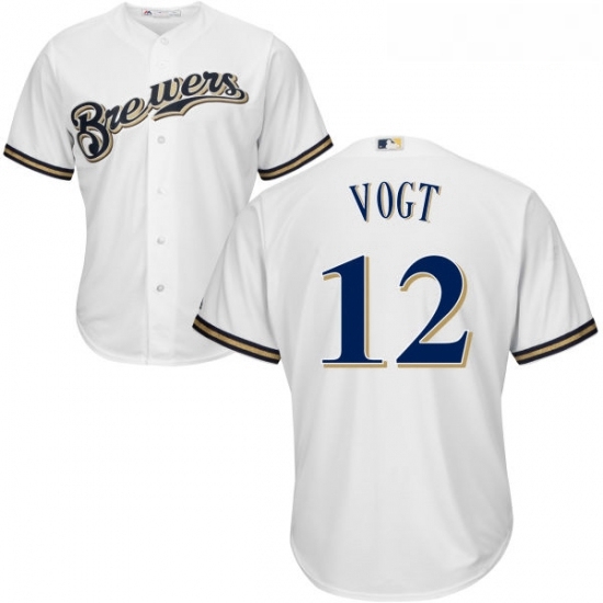 Youth Majestic Milwaukee Brewers 12 Stephen Vogt Authentic White Home Cool Base MLB Jersey Youth Majestic Milwaukee Brewers 12 Stephen Vogt Authentic White Home Cool Base MLB Jersey