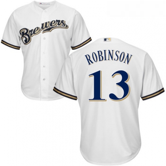 Youth Majestic Milwaukee Brewers 13 Glenn Robinson Replica White Home Cool Base MLB Jersey Youth Majestic Milwaukee Brewers 13 Glenn Robinson Replica White Home Cool Base MLB Jersey