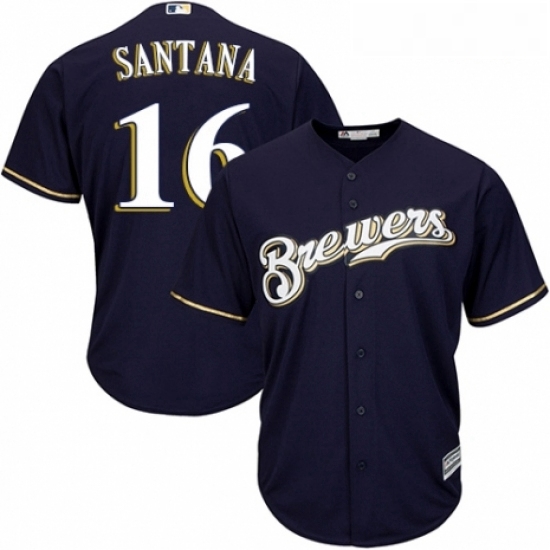 Youth Majestic Milwaukee Brewers 16 Domingo Santana Replica White Alternate Cool Base MLB Jersey Youth Majestic Milwaukee Brewers 16 Domingo Santana Replica White Alternate Cool Base MLB Jersey