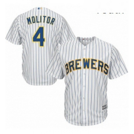 Youth Majestic Milwaukee Brewers 4 Paul Molitor Authentic White Alternate Cool Base MLB Jersey Youth Majestic Milwaukee Brewers 4 Paul Molitor Authentic White Alternate Cool Base MLB Jersey
