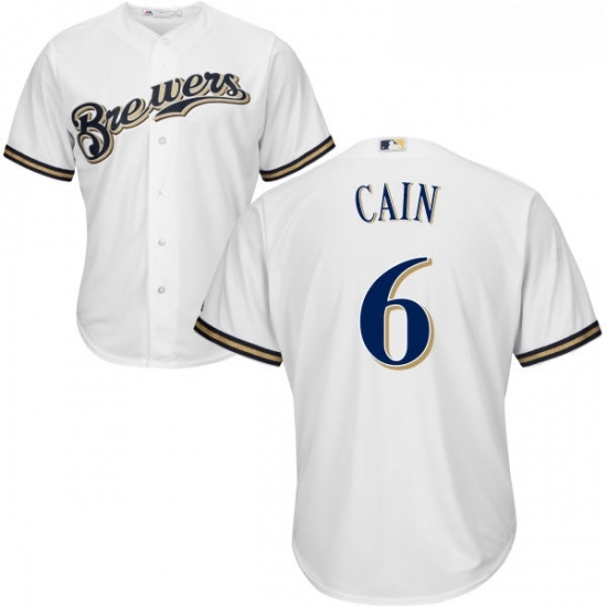 Youth Majestic Milwaukee Brewers 6 Lorenzo Cain Replica White Alternate Cool Base MLB Jersey Youth Majestic Milwaukee Brewers 6 Lorenzo Cain Replica White Alternate Cool Base MLB Jersey