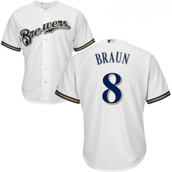 Youth Majestic Milwaukee Brewers 8 Ryan Braun Authentic White Home Cool Base MLB Jersey Youth Majestic Milwaukee Brewers 8 Ryan Braun Authentic White Home Cool Base MLB Jersey