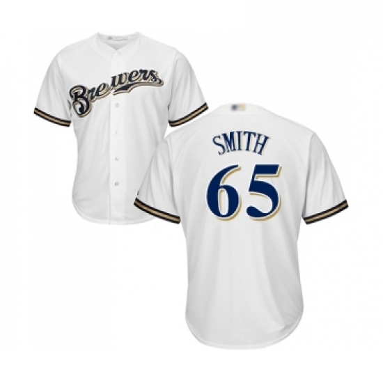 Youth Milwaukee Brewers 65 Burch Smith Replica White Alternate Cool Base Baseball Jersey Youth Milwaukee Brewers 65 Burch Smith Replica White Alternate Cool Base Baseball Jersey