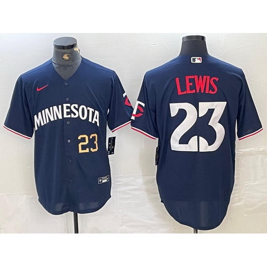 Men Minnesota Twins 23 Royce Lewis NAVY Cool Base Stitched Baseball Jersey Men Minnesota Twins 23 Royce Lewis NAVY Cool Base Stitched Baseball Jersey