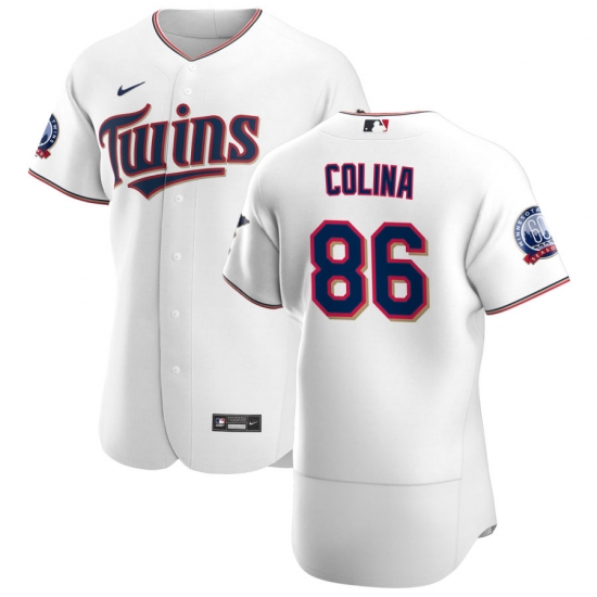 Men Minnesota Twins 86 Edwar Colina Men Nike White Home 2020 60th Season Flex Base Team MLB Jersey Men Minnesota Twins 86 Edwar Colina Men Nike White Home 2020 60th Season Flex Base Team MLB Jersey