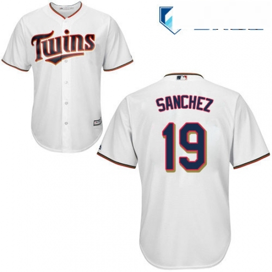 Mens Majestic Minnesota Twins 19 Anibal Sanchez Replica White Home Cool Base MLB Jersey Mens Majestic Minnesota Twins 19 Anibal Sanchez Replica White Home Cool Base MLB Jersey