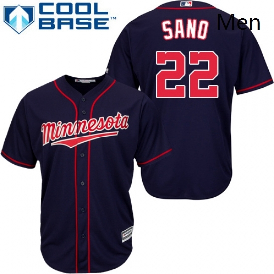 Mens Majestic Minnesota Twins 22 Miguel Sano Replica Navy Blue Alternate Road Cool Base MLB Jersey Mens Majestic Minnesota Twins 22 Miguel Sano Replica Navy Blue Alternate Road Cool Base MLB Jersey