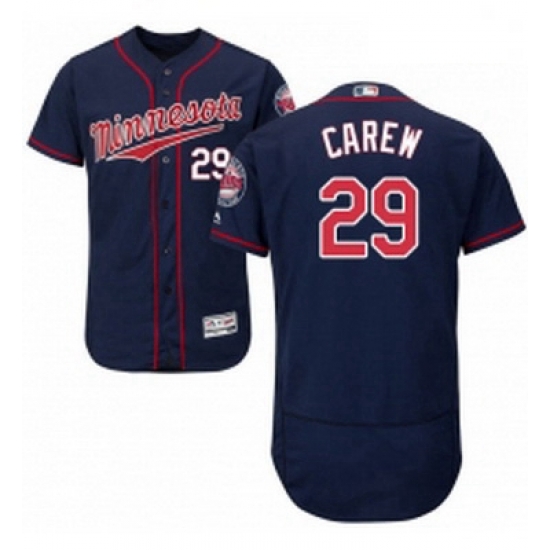 Mens Majestic Minnesota Twins 29 Rod Carew Authentic Navy Blue Alternate Flex Base Authentic Collection MLB Jersey Mens Majestic Minnesota Twins 29 Rod Carew Authentic Navy Blue Alternate Flex Base Authentic Collection MLB Jersey