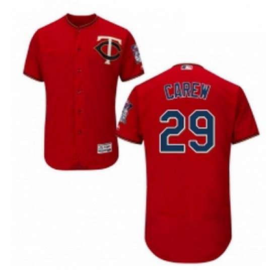 Mens Majestic Minnesota Twins 29 Rod Carew Authentic Scarlet Alternate Flex Base Authentic Collection MLB Jersey Mens Majestic Minnesota Twins 29 Rod Carew Authentic Scarlet Alternate Flex Base Authentic Collection MLB Jersey
