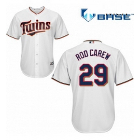 Mens Majestic Minnesota Twins 29 Rod Carew Replica White Home Cool Base MLB Jersey Mens Majestic Minnesota Twins 29 Rod Carew Replica White Home Cool Base MLB Jersey