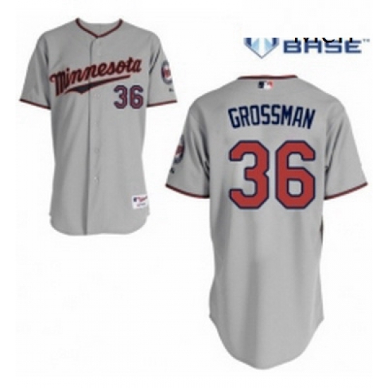 Mens Majestic Minnesota Twins 36 Robbie Grossman Authentic Grey Road Cool Base MLB Jersey Mens Majestic Minnesota Twins 36 Robbie Grossman Authentic Grey Road Cool Base MLB Jersey