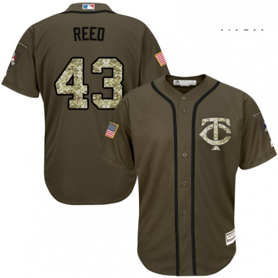 Mens Majestic Minnesota Twins 43 Addison Reed Replica Green Salute to Service MLB Jersey Mens Majestic Minnesota Twins 43 Addison Reed Replica Green Salute to Service MLB Jersey