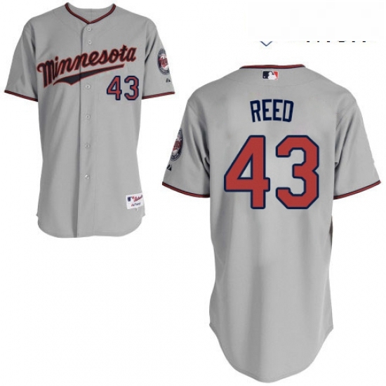 Mens Majestic Minnesota Twins 43 Addison Reed Replica Grey Road Cool Base MLB Jersey Mens Majestic Minnesota Twins 43 Addison Reed Replica Grey Road Cool Base MLB Jersey