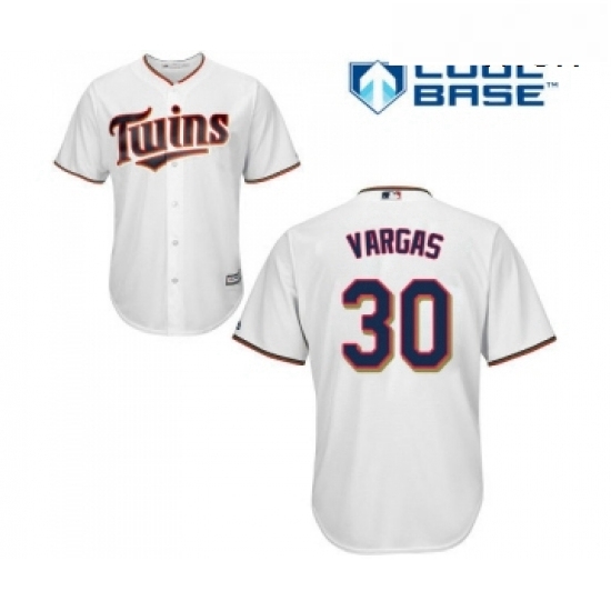 Mens Minnesota Twins 30 Kennys Vargas Replica White Home Cool Base Baseball Jersey Mens Minnesota Twins 30 Kennys Vargas Replica White Home Cool Base Baseball Jersey