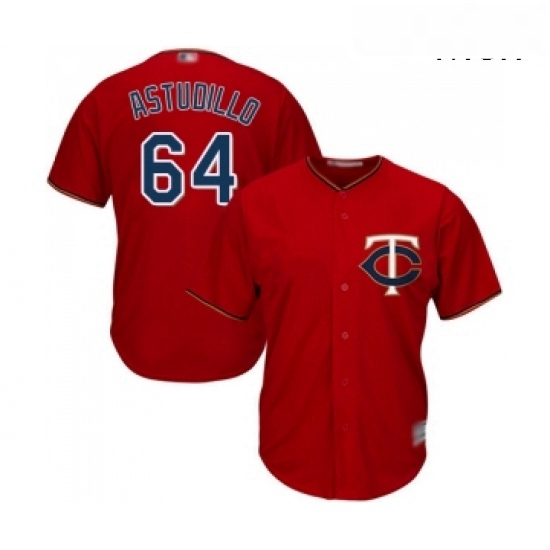 Mens Minnesota Twins 64 Willians Astudillo Replica Scarlet Alternate Cool Base Baseball Jersey Mens Minnesota Twins 64 Willians Astudillo Replica Scarlet Alternate Cool Base Baseball Jersey