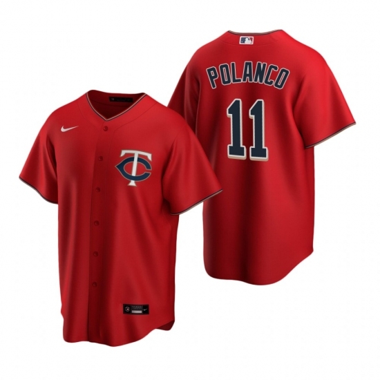 Mens Nike Minnesota Twins 11 Jorge Polanco Red Alternate Stitched Baseball Jersey Mens Nike Minnesota Twins 11 Jorge Polanco Red Alternate Stitched Baseball Jersey