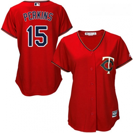 Womens Majestic Minnesota Twins 15 Glen Perkins Replica Scarlet Alternate Cool Base MLB Jersey Womens Majestic Minnesota Twins 15 Glen Perkins Replica Scarlet Alternate Cool Base MLB Jersey