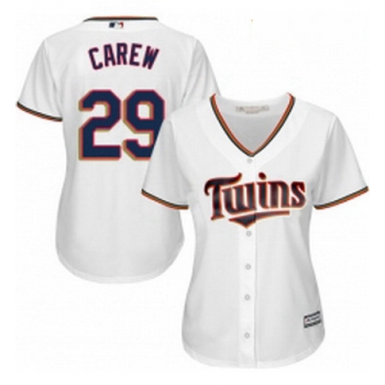 Womens Majestic Minnesota Twins 29 Rod Carew Replica White Home Cool Base MLB Jersey Womens Majestic Minnesota Twins 29 Rod Carew Replica White Home Cool Base MLB Jersey