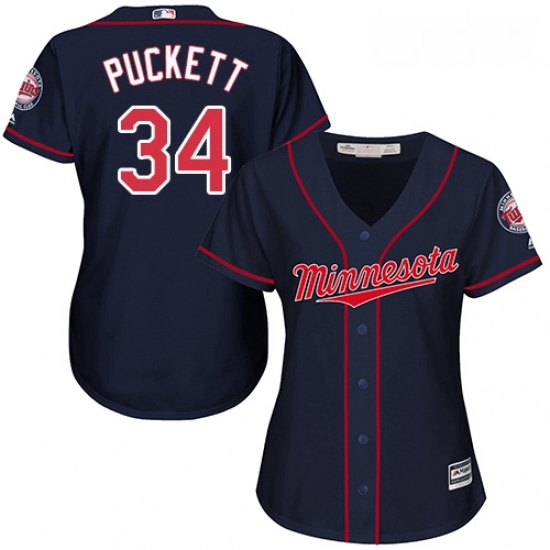 Womens Majestic Minnesota Twins 34 Kirby Puckett Authentic Navy Blue Alternate Road Cool Base MLB Jersey Womens Majestic Minnesota Twins 34 Kirby Puckett Authentic Navy Blue Alternate Road Cool Base MLB Jersey