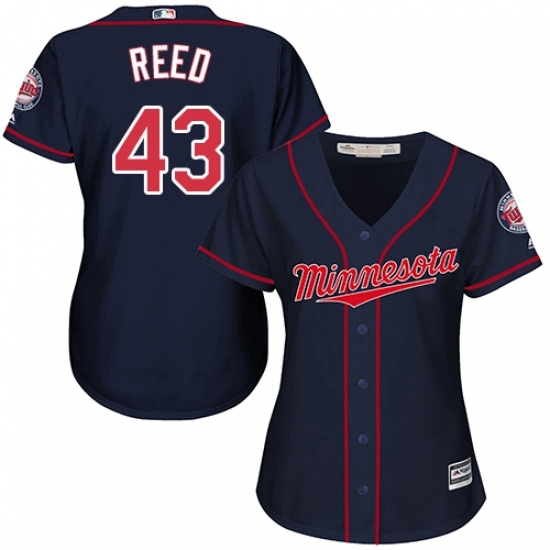 Womens Majestic Minnesota Twins 43 Addison Reed Replica Navy Blue Alternate Road Cool Base MLB Jersey Womens Majestic Minnesota Twins 43 Addison Reed Replica Navy Blue Alternate Road Cool Base MLB Jersey