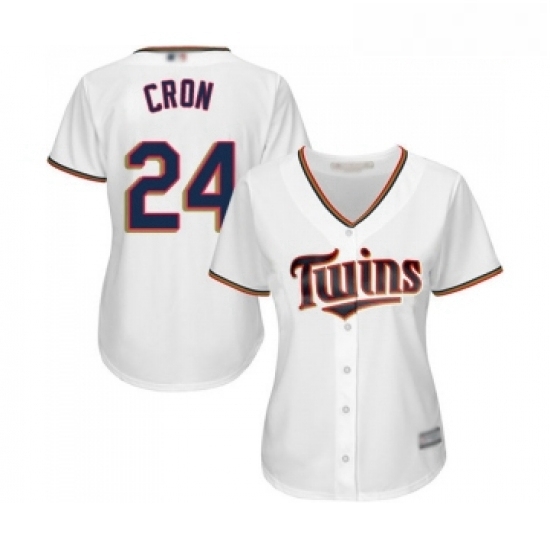 Womens Minnesota Twins 24 C J Cron Replica White Home Cool Base Baseball Jersey Womens Minnesota Twins 24 C J Cron Replica White Home Cool Base Baseball Jersey